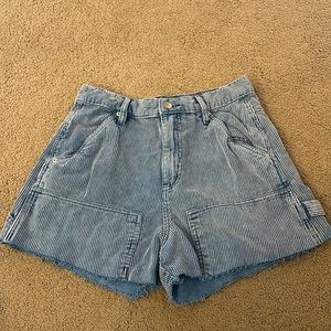 BDG high rise blue carpenter shorts